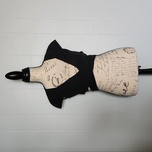 free people black cross body crop wrap tie back size small cotton/linen blend